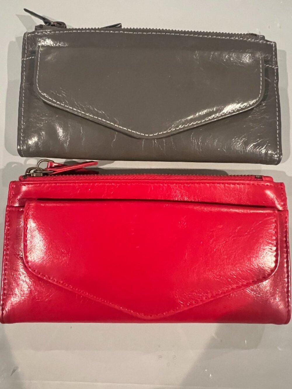 NWT TWO (2) Latico Leather Wallet Bundle -RED and CLY-